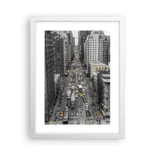 Poster în ramă albă - Viața în New York - 30x40 cm