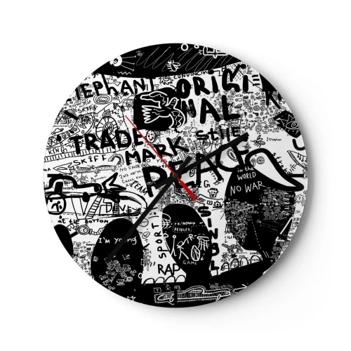 Ceas de perete - Ceas pe sticlă - Lumea bogată a străzii - 40x40 cm