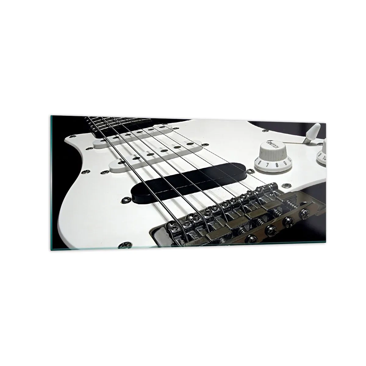 Tablou pe sticlă - Sunet ascuns în alb - 120x50 cm