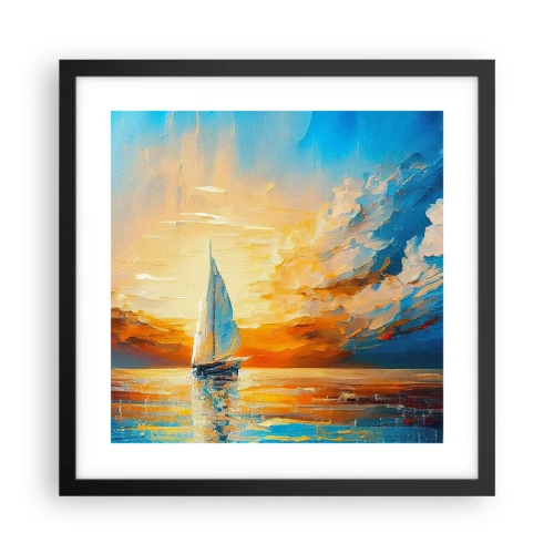 Poster în ramă neagră - Navigare prin aur - 40x40 cm