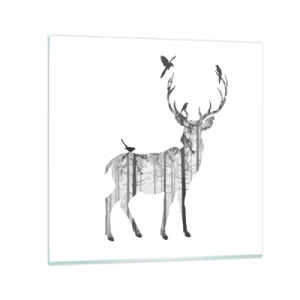 Tablou pe sticlă - Spiritul bun al pădurii - 40x40 cm