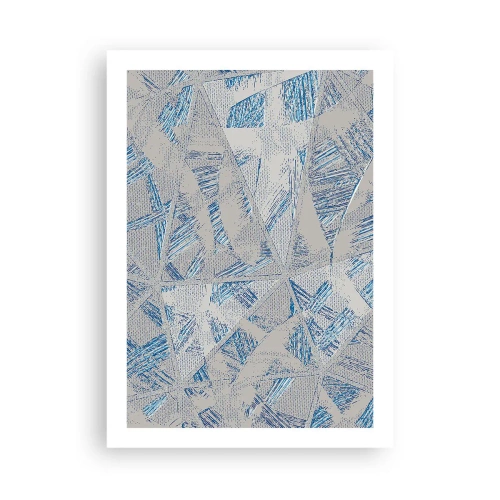 Poster - Într-un labirint de gri-albastru - 50x70 cm