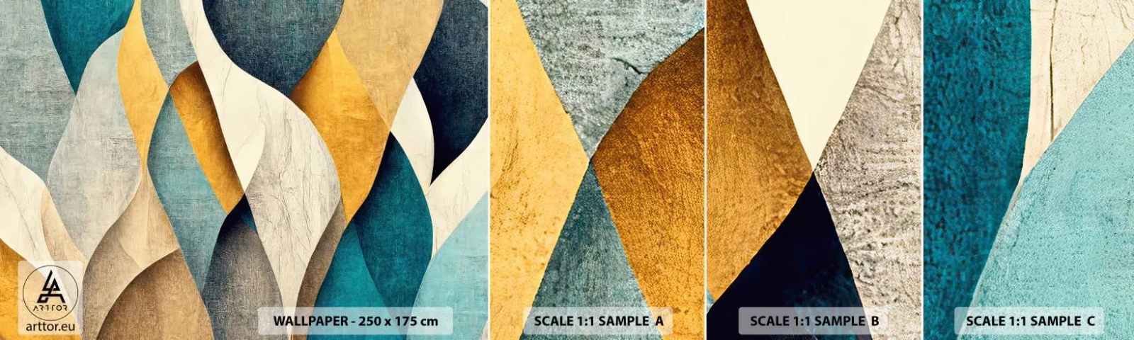 Mostră de Tapet Standard Eco - Ritm și ondulare - Abstracția, Bucată, Uzat - 100x30 cm