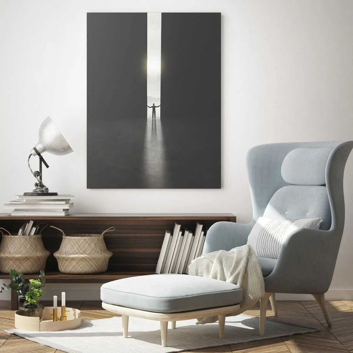 Tablou pe sticlă - Un pas spre un viitor luminos - 50x70 cm