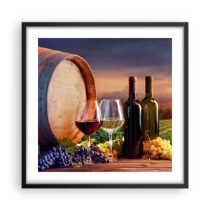 Poster în ramă neagră - Aici viața are un gust - 50x50 cm