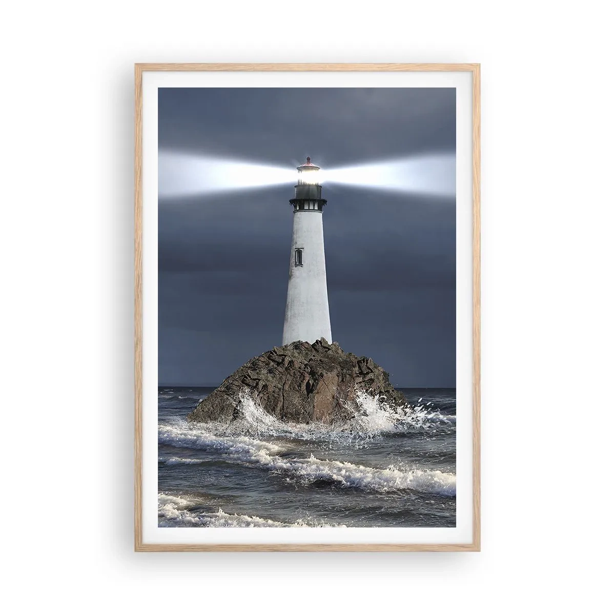 Poster în ramă de stejar deschis - Aici... aici...! - 70x100 cm