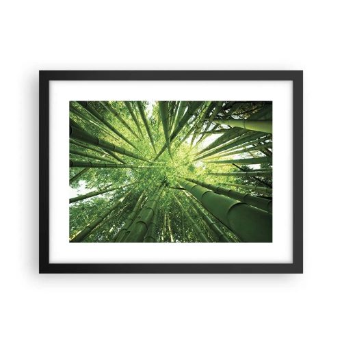 Poster în ramă neagră - Într-o pădure de bambus - 40x30 cm