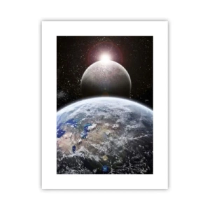 Poster - Peisaj cosmic - răsărit de soare - 30x40 cm
