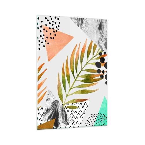 Tablou pe sticlă - Decorațiuni cu frunze de palmier - 80x120 cm