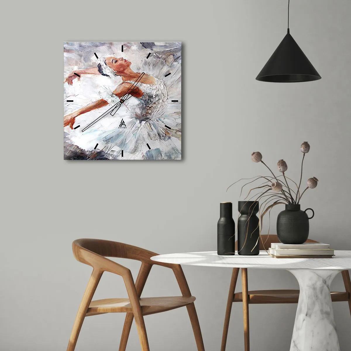 Ceas de perete - Ceas pe sticlă - Moale și ușoară ca tulul - 40x40 cm