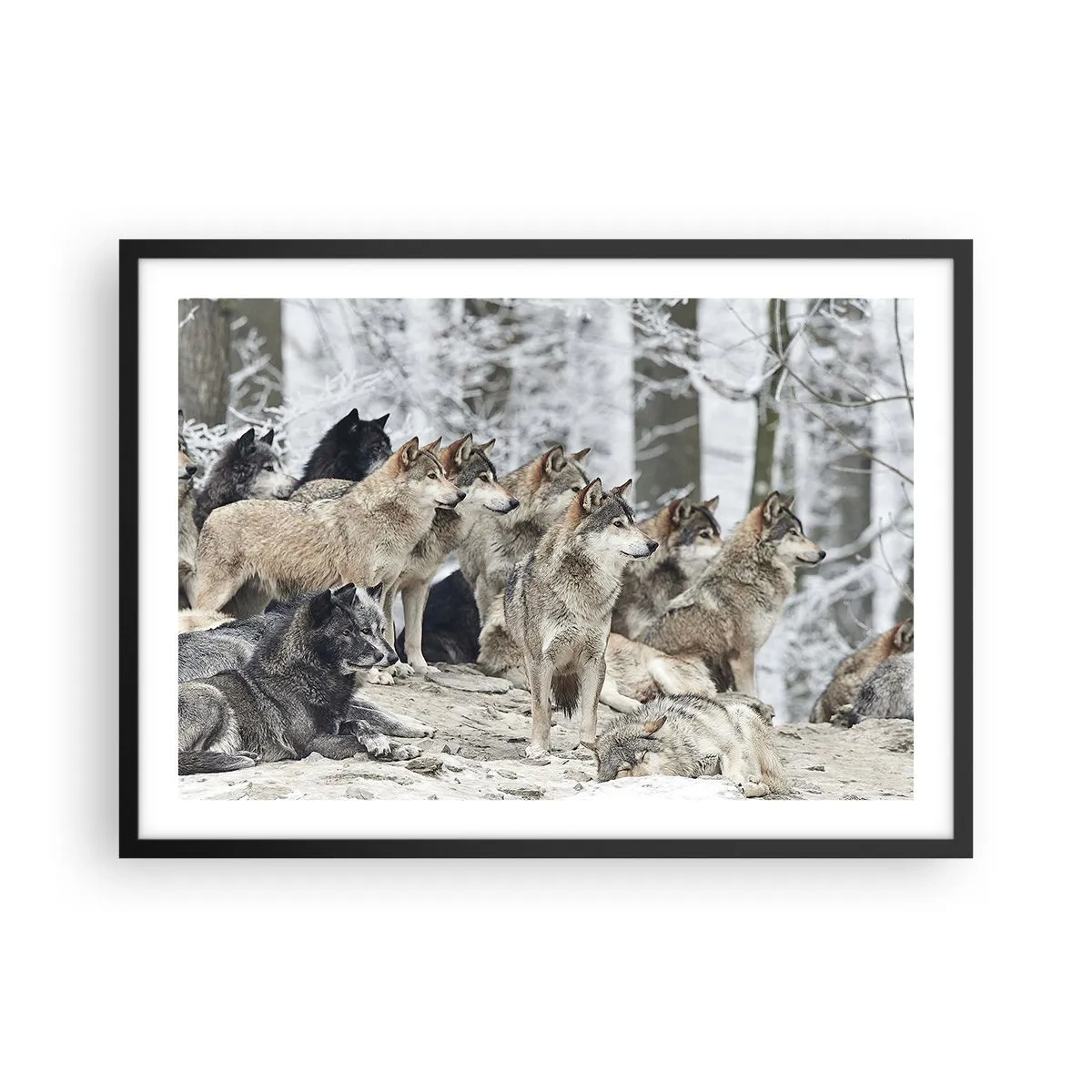 Poster în ramă neagră - Familie și prieteni - 70x50 cm