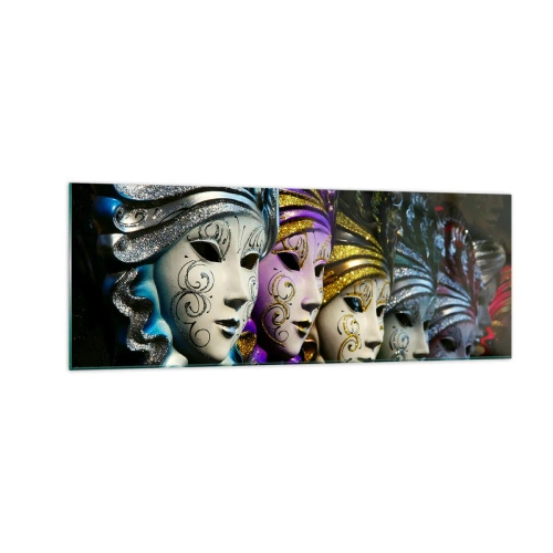 Tablou pe sticlă - Mister în aur și argint - 140x50 cm