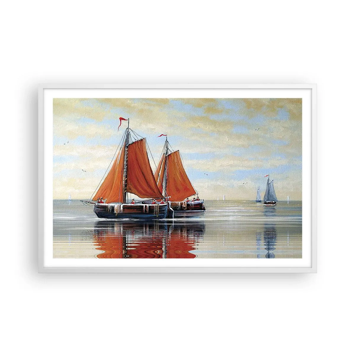 Poster în ramă albă - Hei, marinarule, navighează... - 91x61 cm