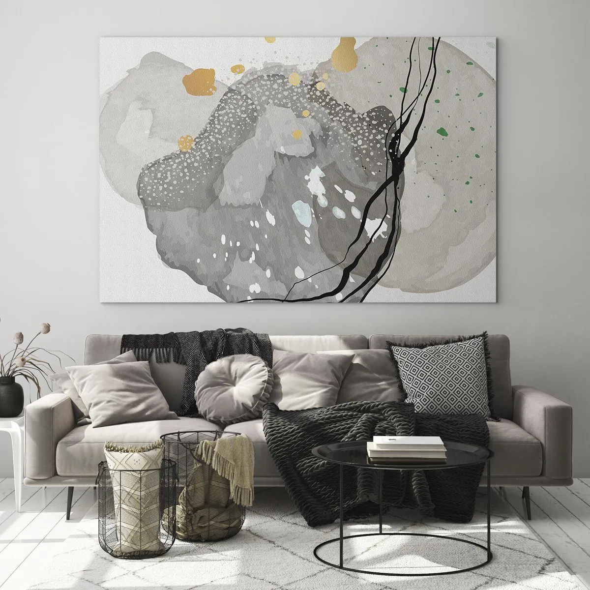 Tablou pe sticlă - Compoziție organică - 100x70 cm