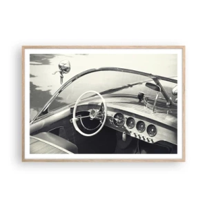 Poster în ramă de stejar deschis - E timpul pentru cei bogați - 100x70 cm