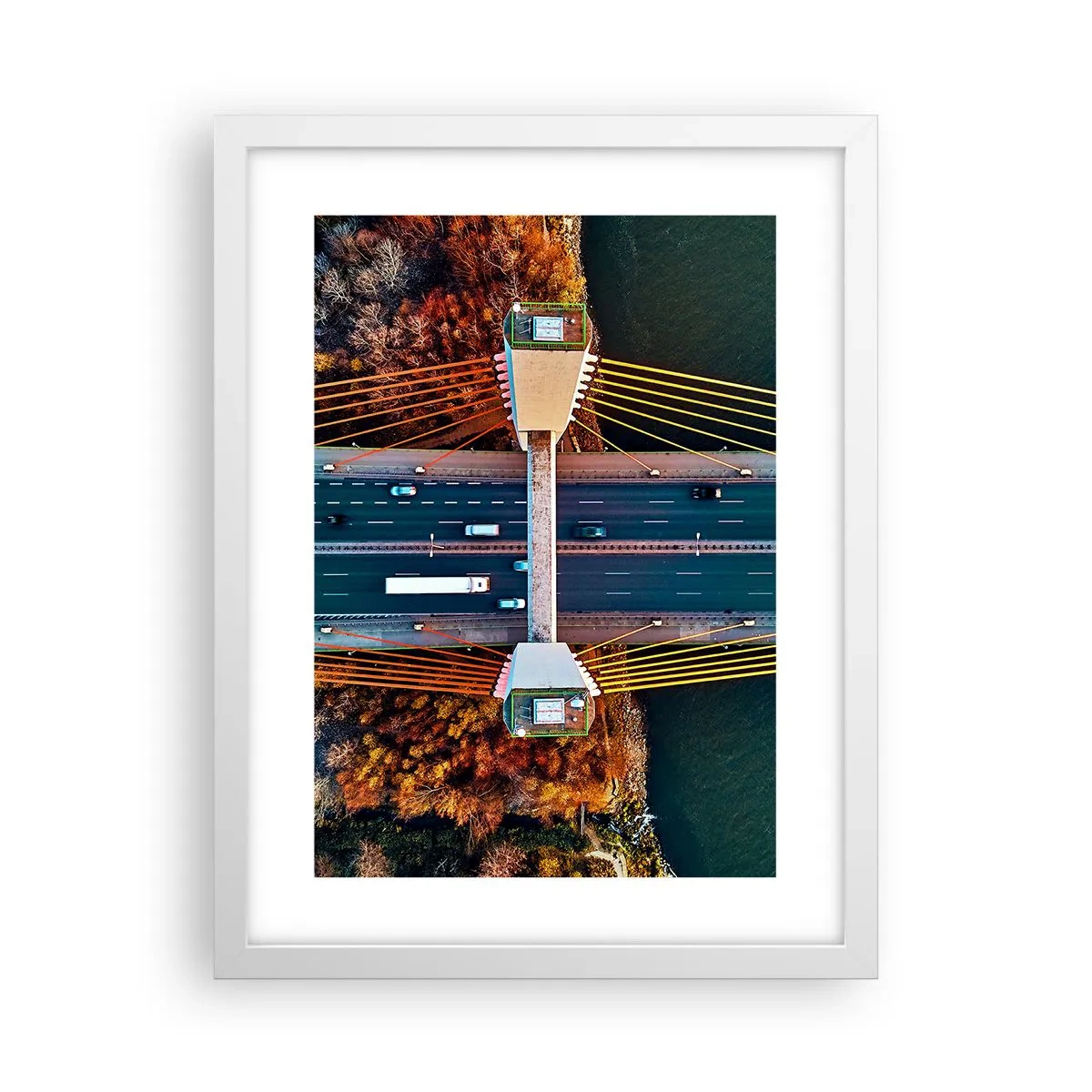 Poster în ramă albă - Din pădure spre apă - 30x40 cm