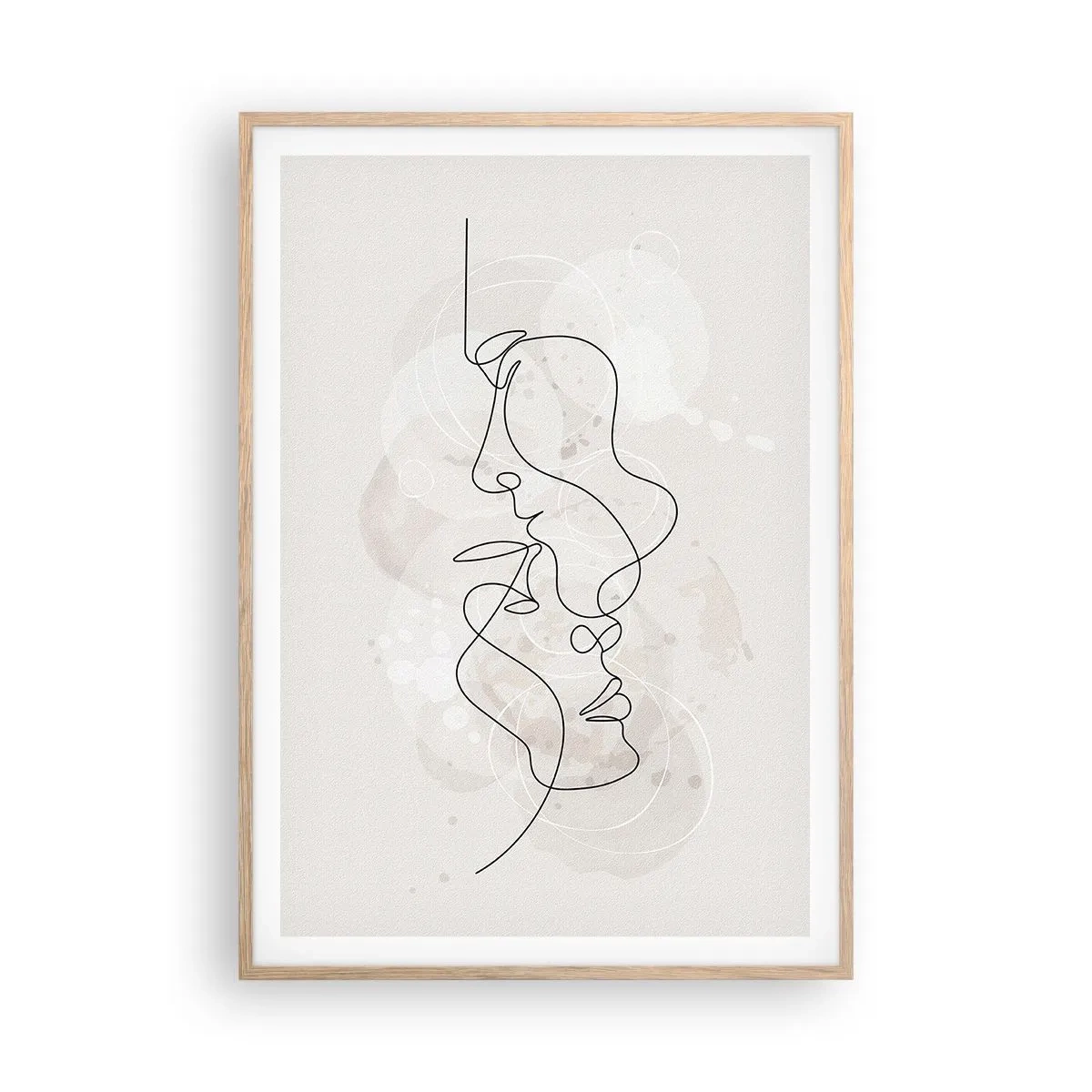 Poster în ramă de stejar deschis - Încurcați într-o îmbrățișare - 70x100 cm