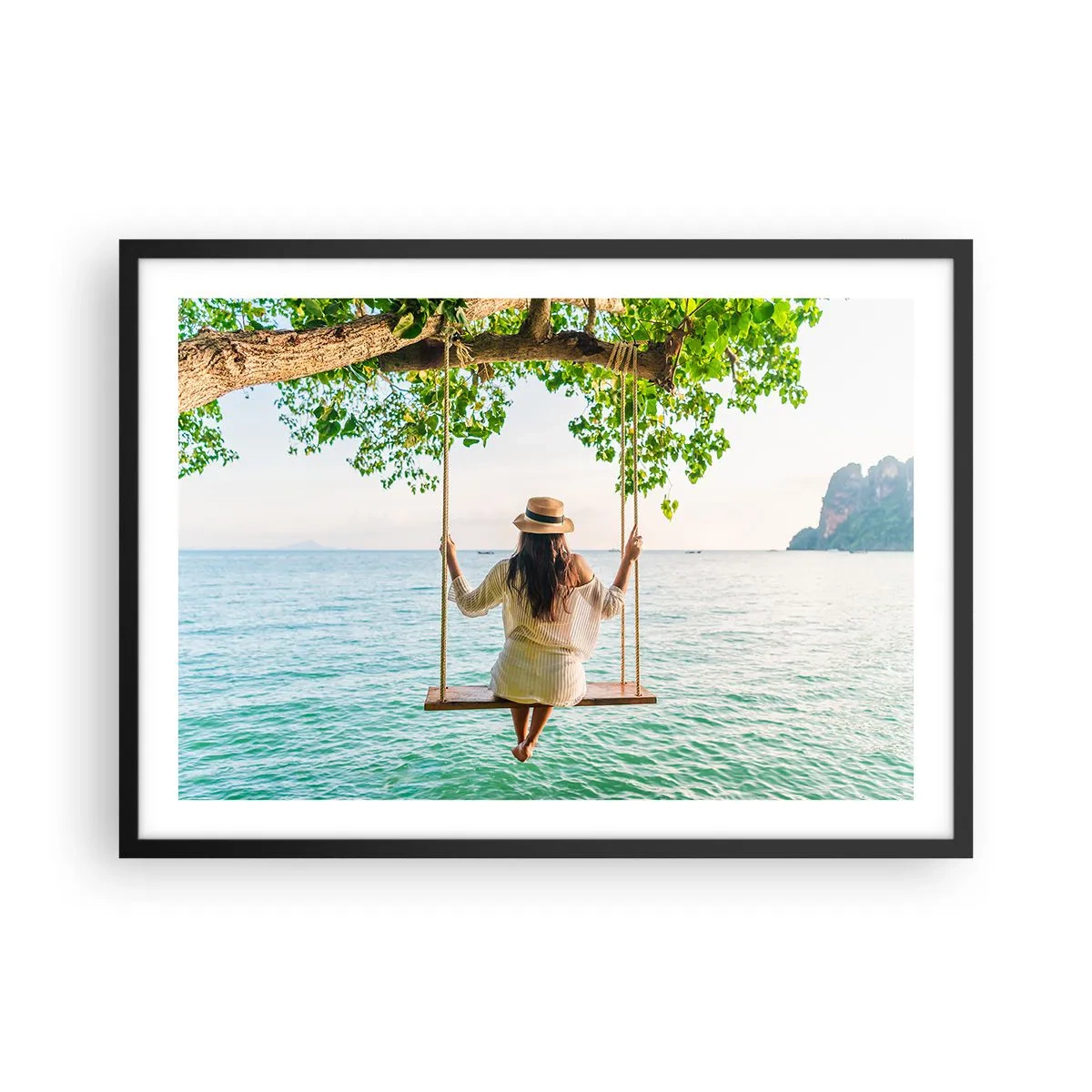 Poster în ramă neagră - Viața este frumoasă - 70x50 cm