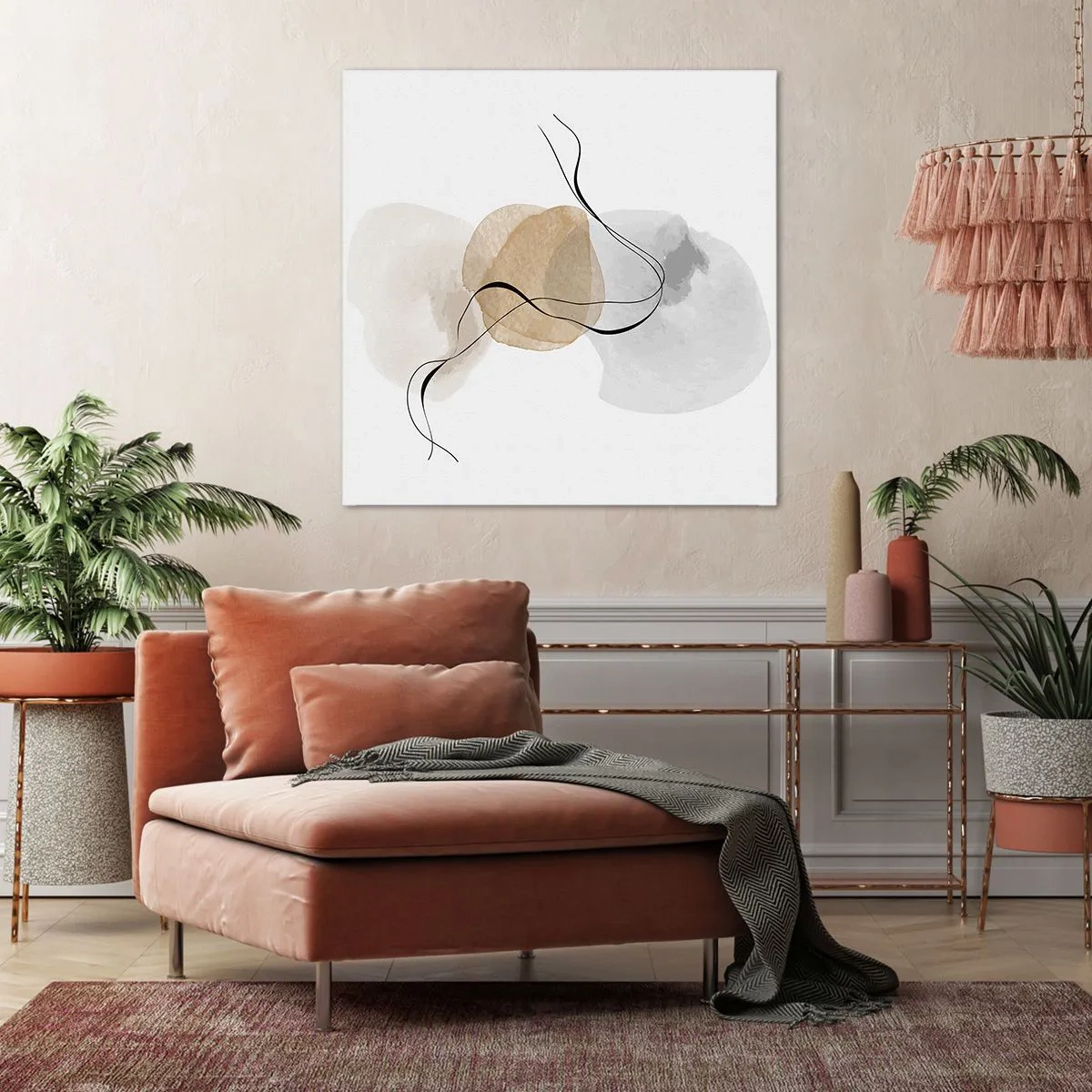 Tablou pe pânză - Mărgele de aer - 70x70 cm