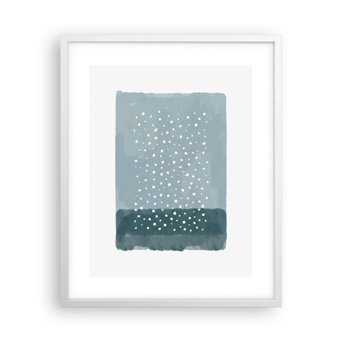 Poster în ramă albă - Crescute pe albastru - 40x50 cm