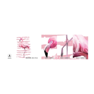 Mostră tapet autocolant Deluxe Sticker - Cu demnitate, chiar dacă în roz - Flamingo, Pasăre, Bucată - 100x30 cm