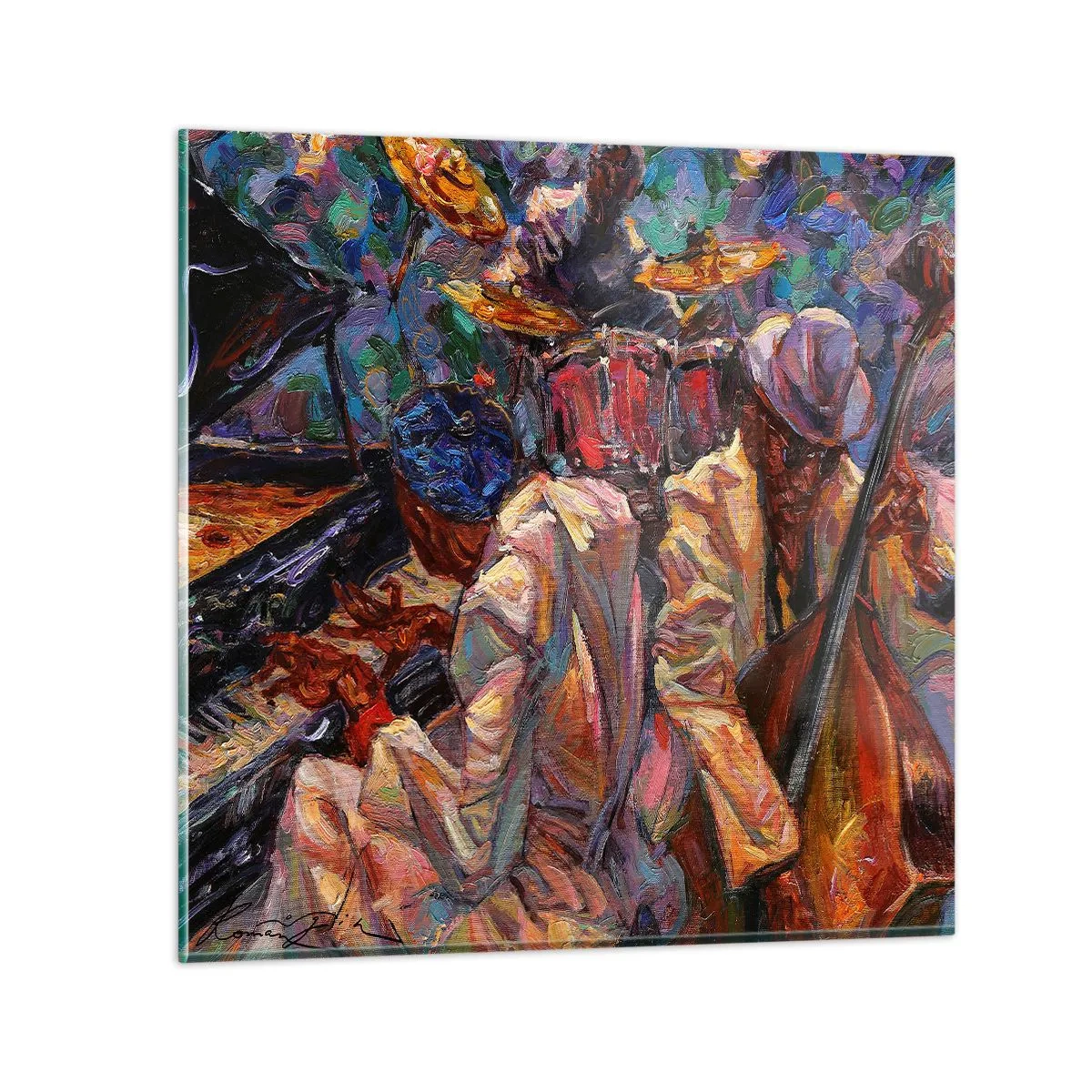 Tablou pe sticlă - Într-un ritm - 70x70 cm