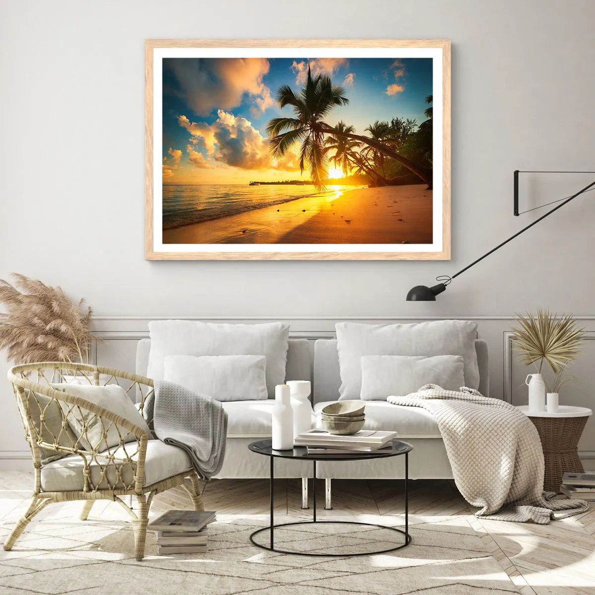 Poster în ramă de stejar deschis - Visul din Caraibe - 40x30 cm