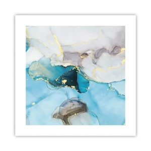 Poster - Un studiu al întâlnirii dintre gri și turcoaz - 40x40 cm