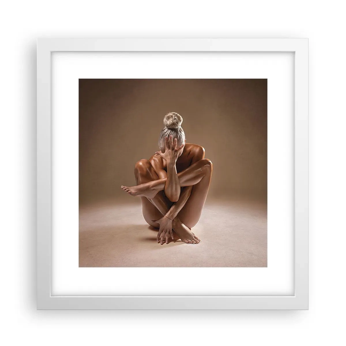 Poster în ramă albă - Unitatea trupului și a spiritului - 30x30 cm