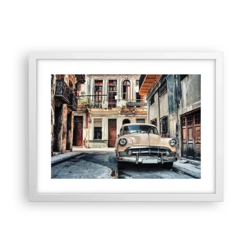 Poster în ramă albă - O siestă în Havana - 40x30 cm