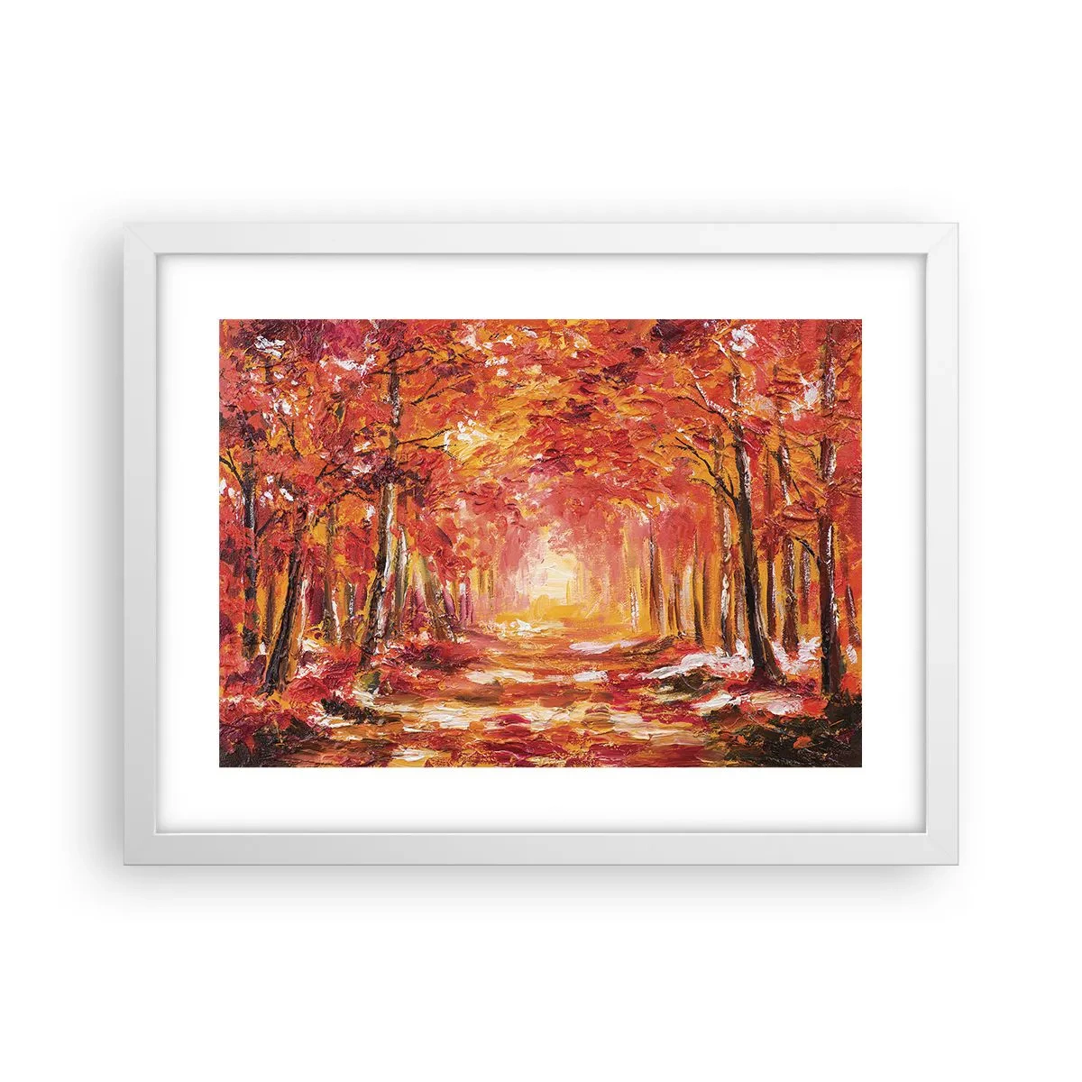 Poster în ramă albă - Pădurea de cupru - 40x30 cm