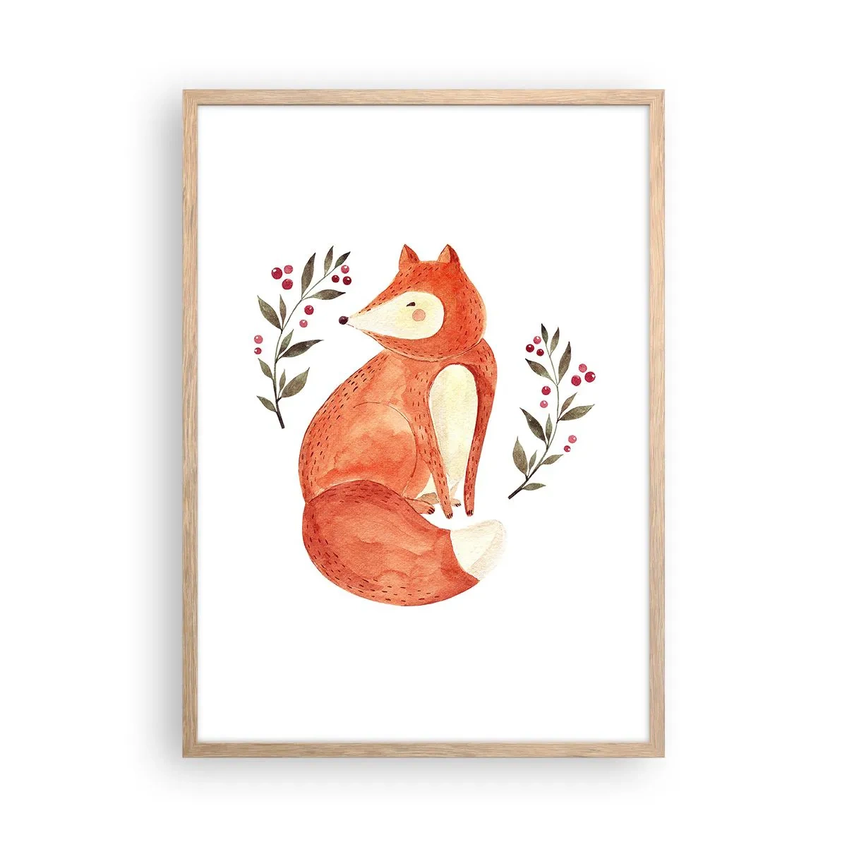 Poster în ramă de stejar deschis - Micuțul roșcat - 50x70 cm