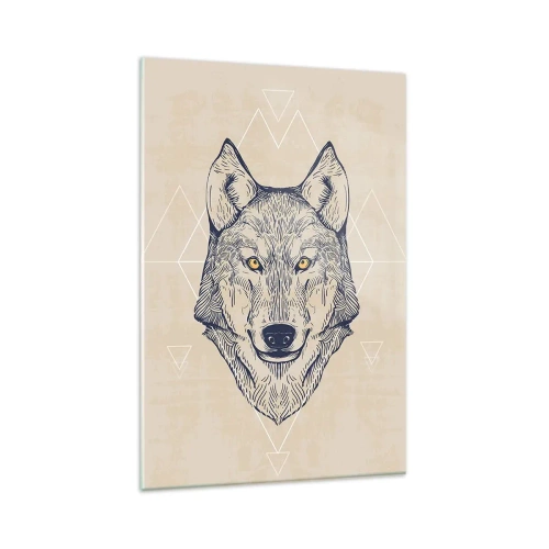 Tablou pe sticlă - Un alfa cu o privire pătrunzătoare - 80x120 cm