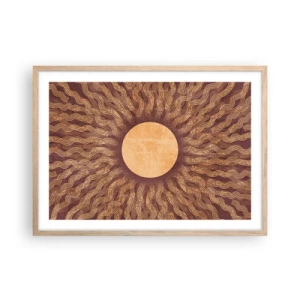 Poster în ramă de stejar deschis - Icoana soarelui - 70x50 cm