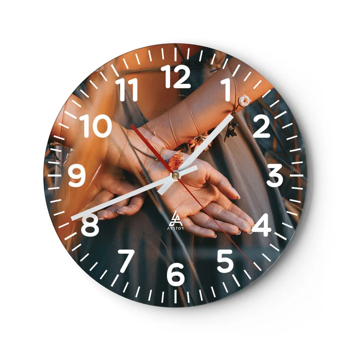 Ceas de perete - Ceas pe sticlă - Legată de natură - 30x30 cm