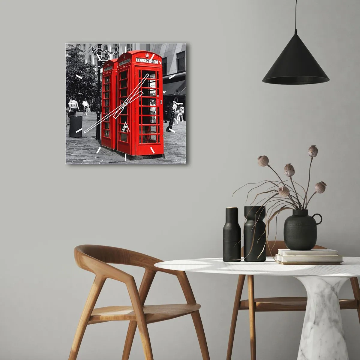 Ceas de perete - Ceas pe sticlă - , - 40x40 cm