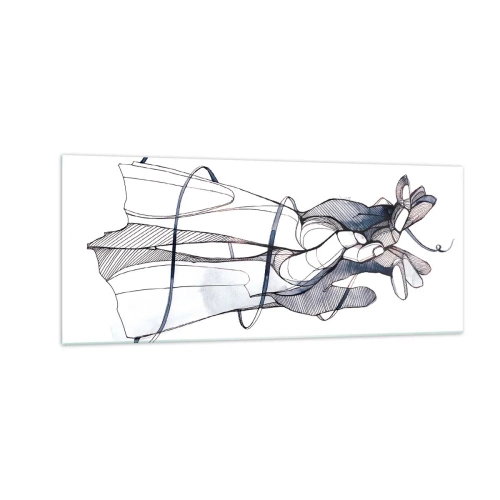 Tablou pe sticlă - Un studiu al atingerii - 100x40 cm