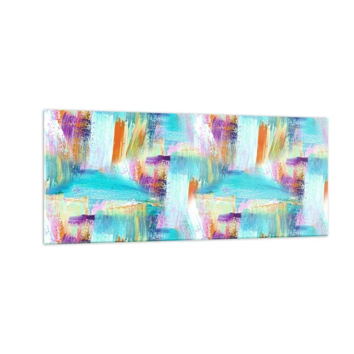 Tablou pe sticlă - Mâzgălire veselă - 100x40 cm