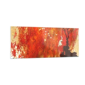 Tablou pe sticlă - Va zbura cu ei? - 100x40 cm
