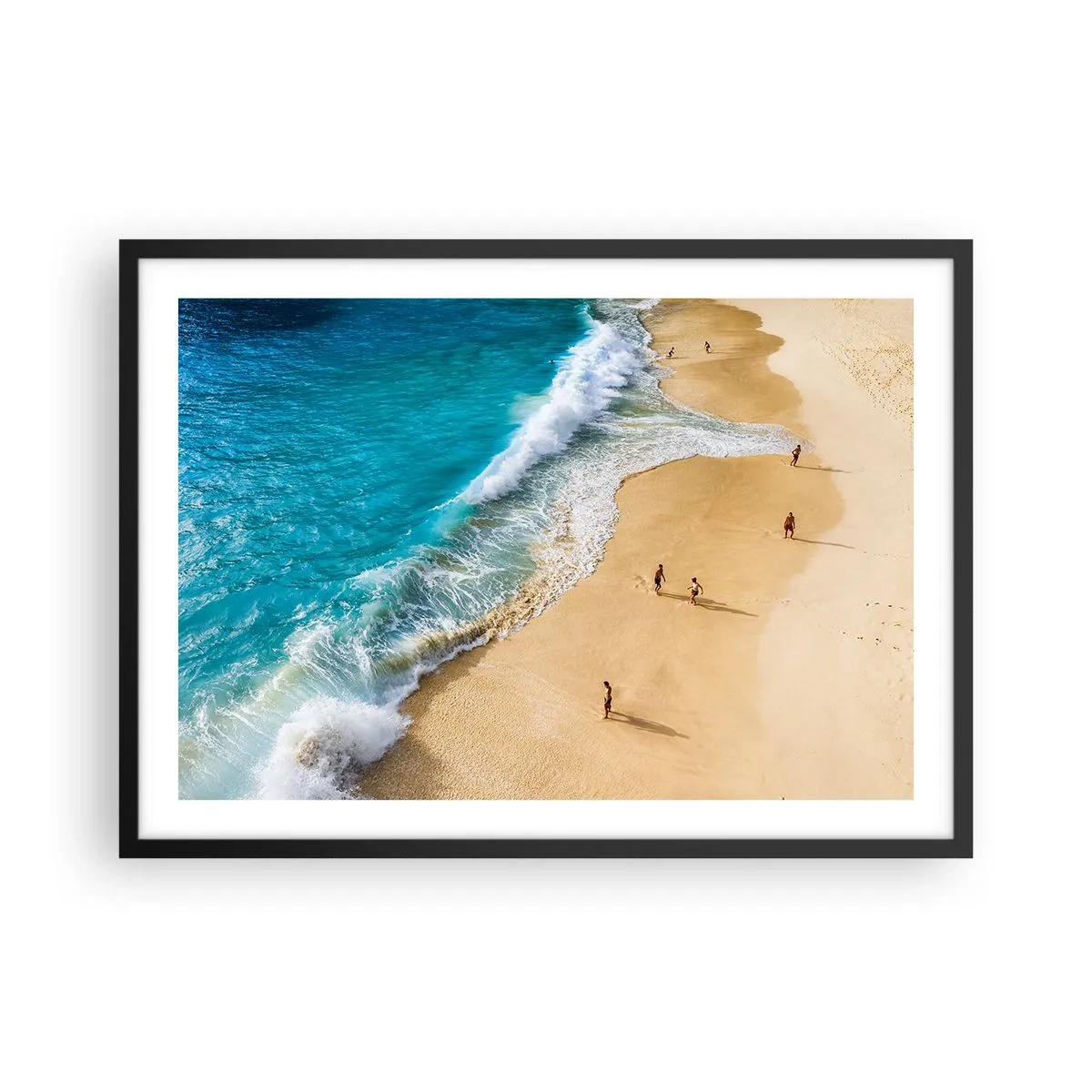 Poster în ramă neagră - Și apoi soarele, plaja... - 70x50 cm