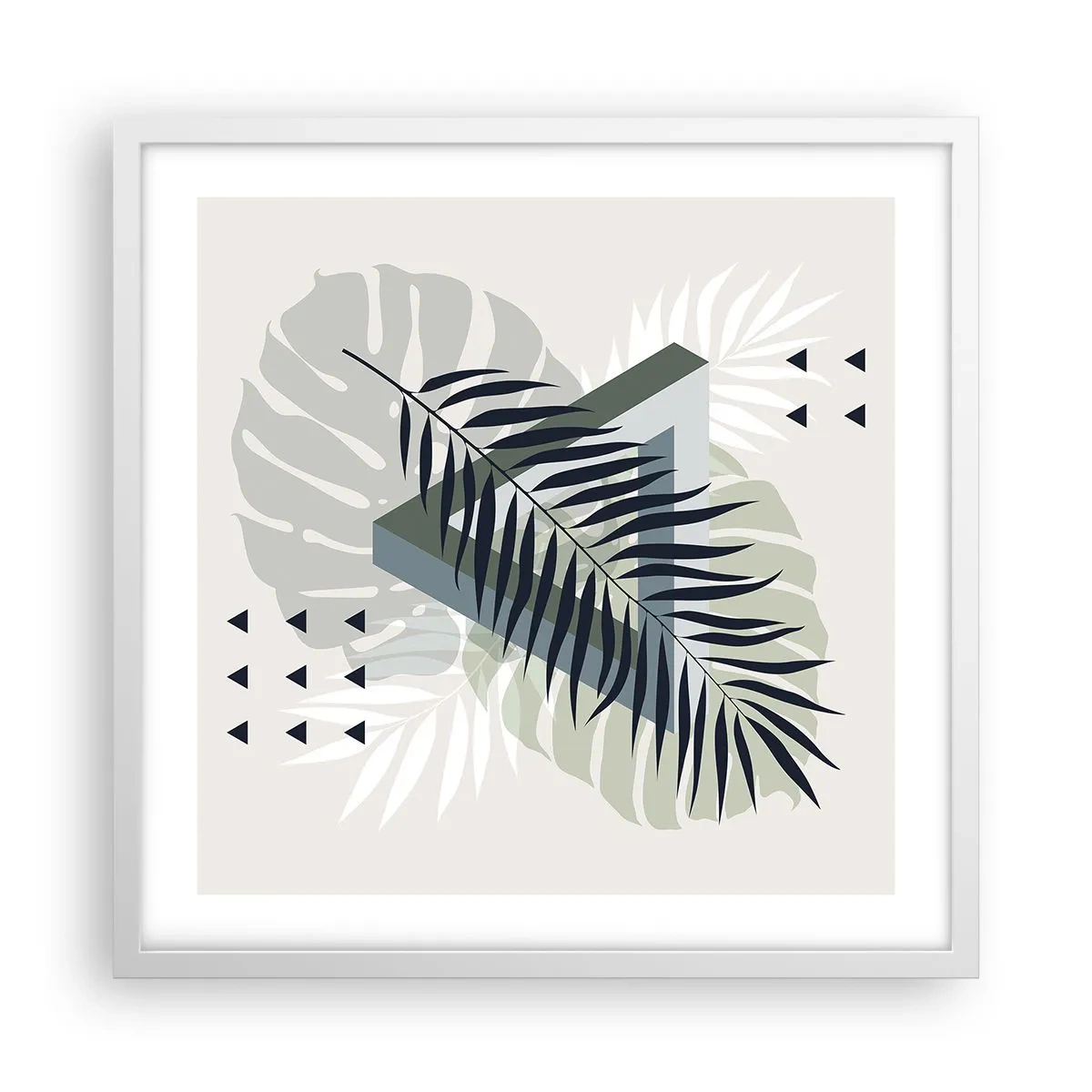 Poster în ramă albă - Natura și geometria - două ordine? - 50x50 cm