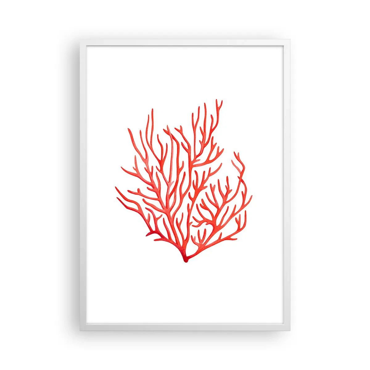 Poster în ramă albă - Coral filigranat - 50x70 cm