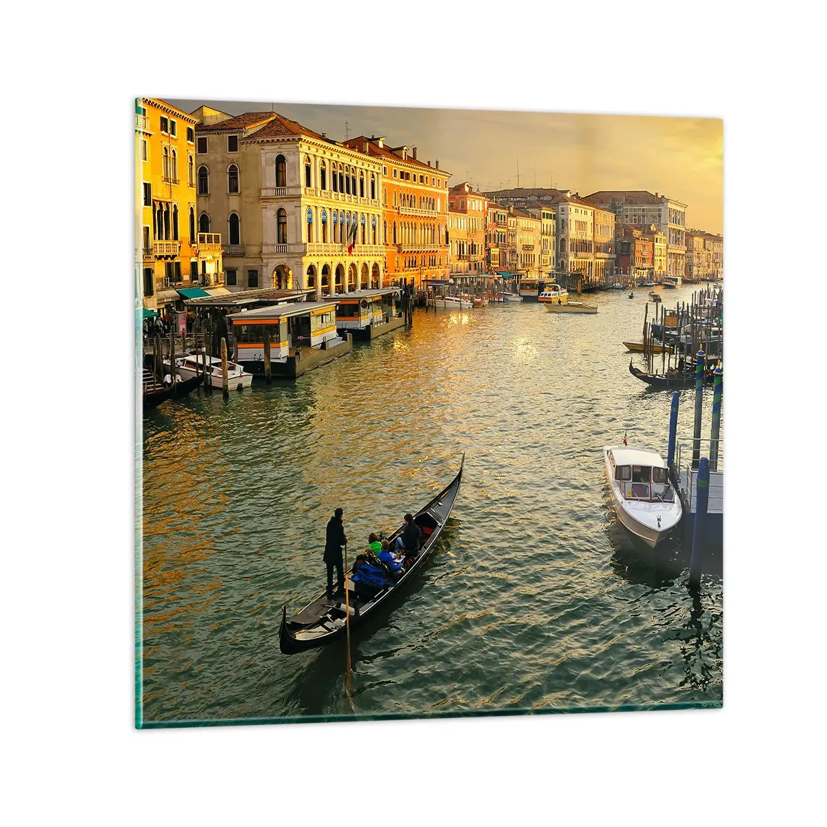 Tablou pe sticlă - Pe partea însorită a străzii - 30x30 cm