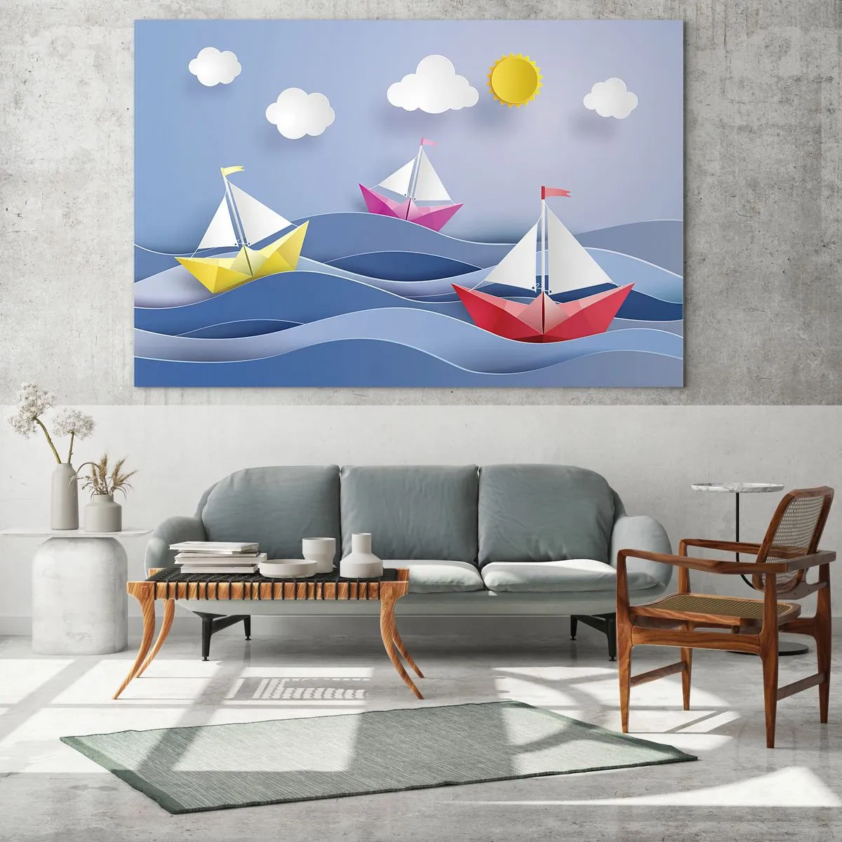 Tablou pe sticlă - Ah, ce plăcut e să te legeni printre valuri - 120x80 cm