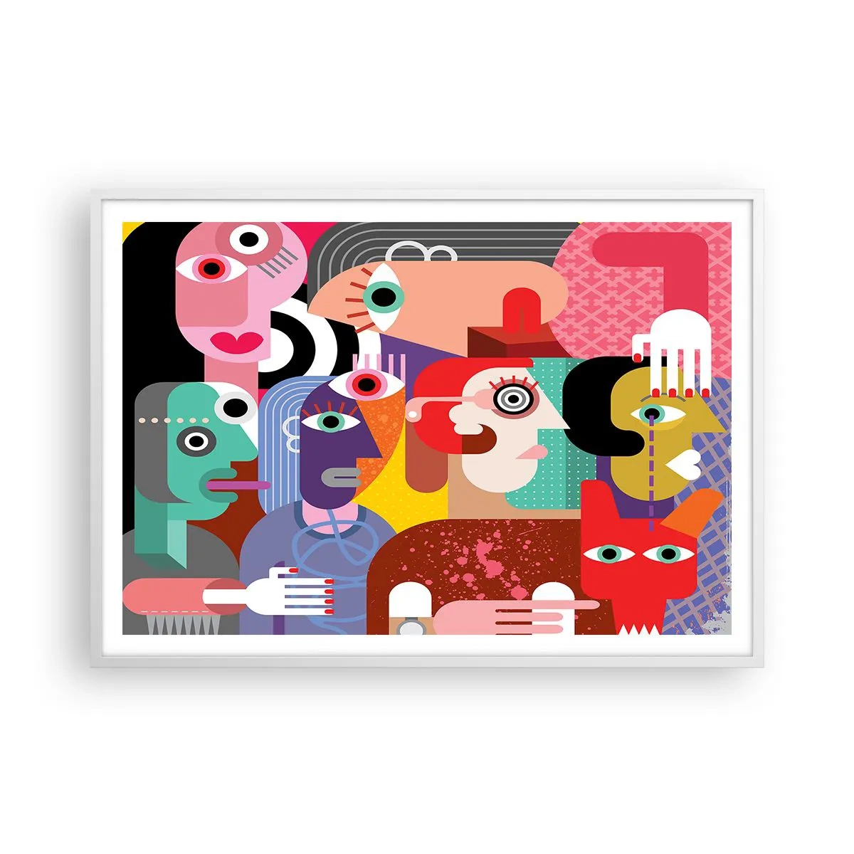 Poster în ramă albă - Am venit de la domnul Picasso - 100x70 cm