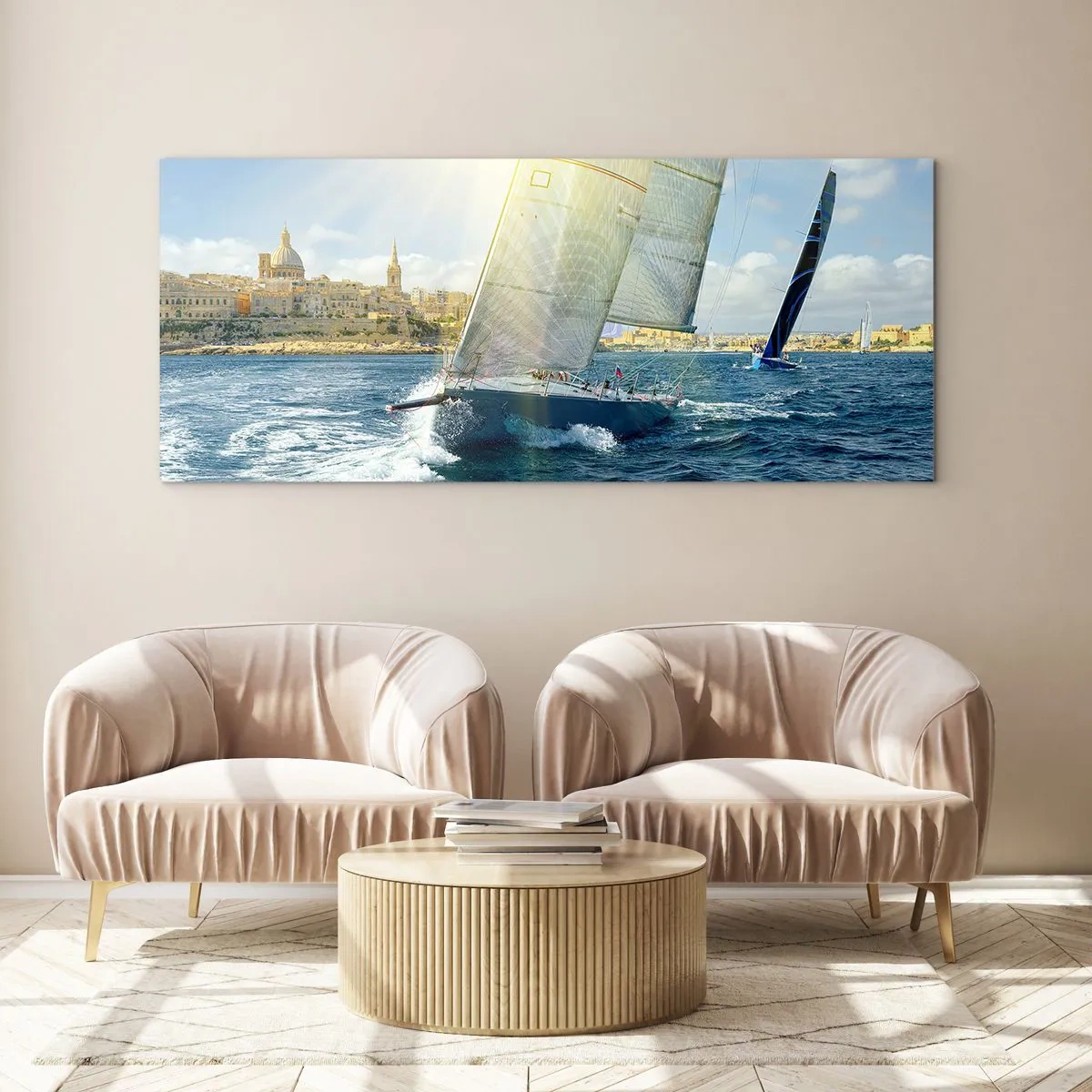 Tablou pe sticlă - E timpul să părăsim orașul - 100x40 cm