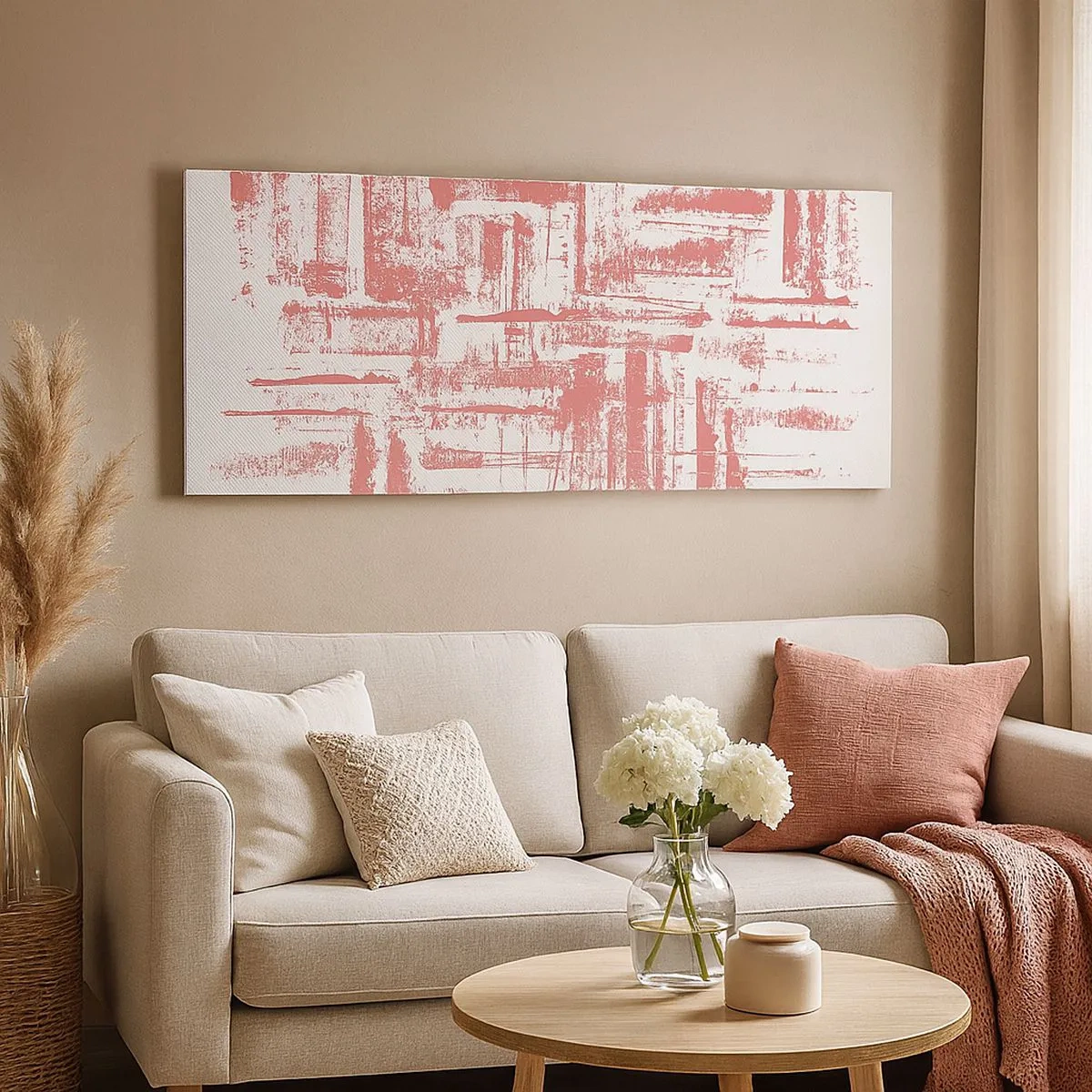 Tablou pe pânză - Orașul roșu - 100x40 cm