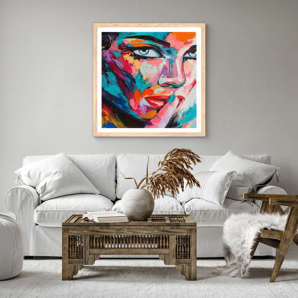 Poster în ramă de stejar deschis - Primul nostru secret - 30x30 cm