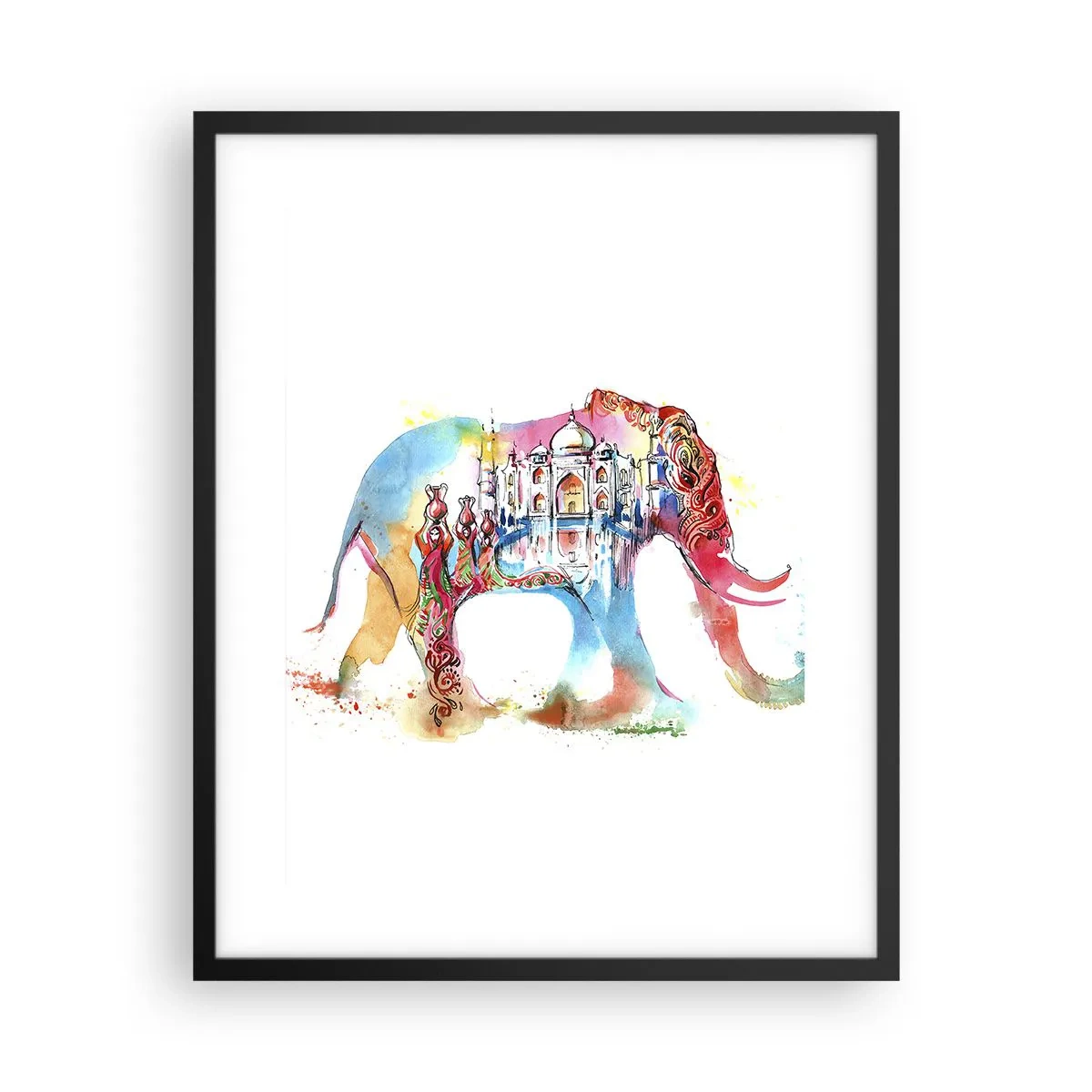 Poster în ramă neagră - India - aura iubirii - 40x50 cm