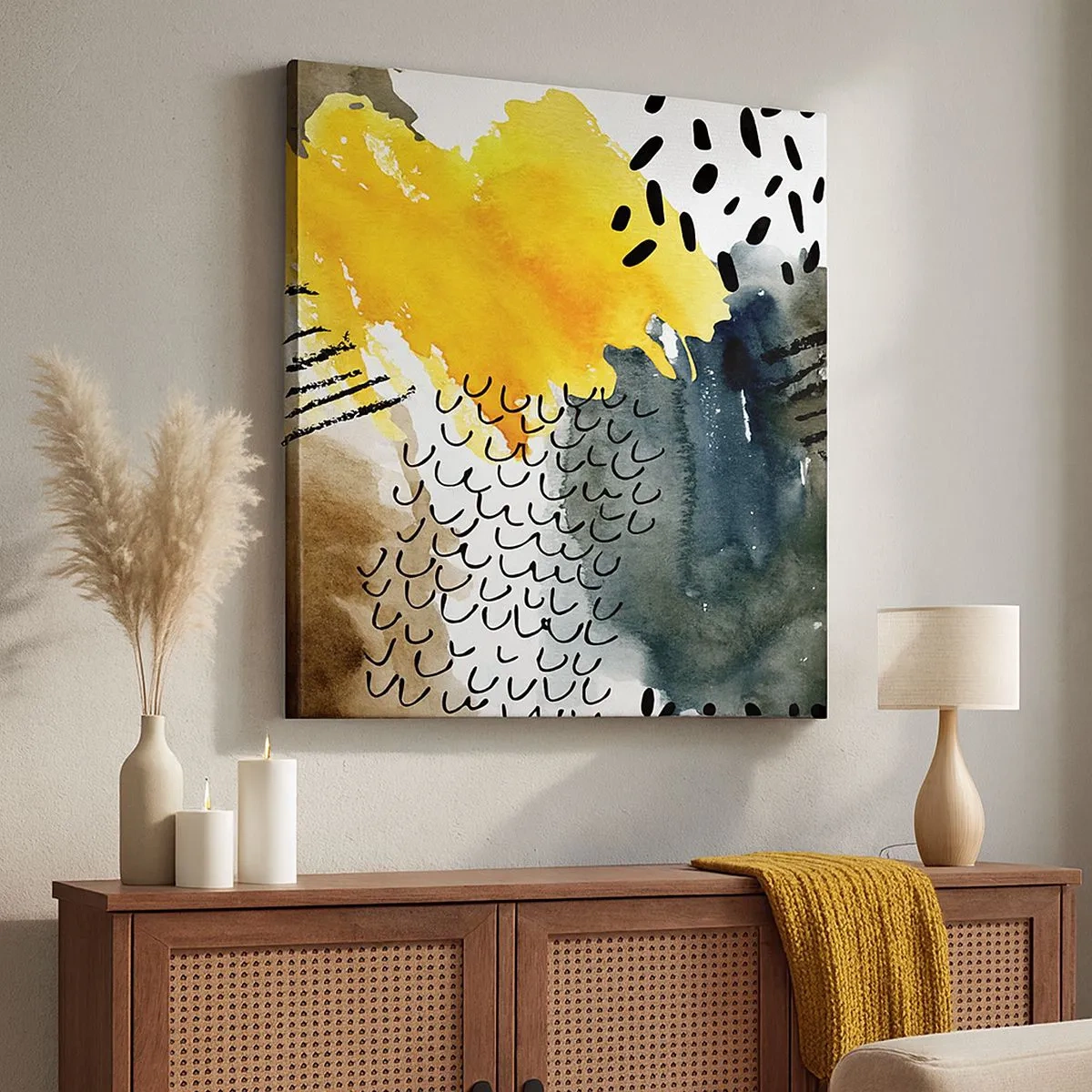 Tablou pe pânză - O întâlnire a elementelor - 30x30 cm